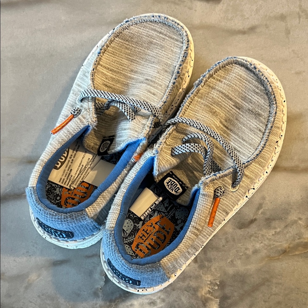 Hey Dude Kids' Moccasins in Gray and Blue